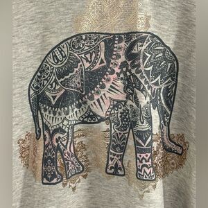 Rebellious One Gray Elephant Cutout Hoodie